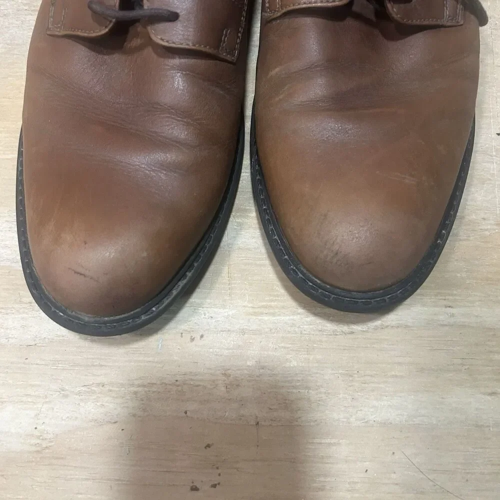 Johnston Murphy Shoes Mens Size 9 Brown Genuine Leather Plain Toe Oxford